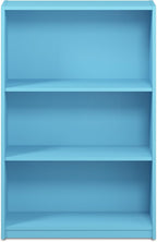 Furinno JAYA Book Shelf, 3-Tier Bookshelf, Bookcase with Adjustable Shelves, 9.5 x 24.5 x 40.3, for Living Room, Bedroom, Home Office, Light Blue