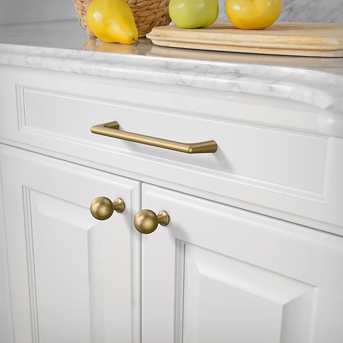 Amerdeco 30 Pack Champagne Bronze Cabinet Pulls 5 Inch(128MM) Hole Centers Kitchen Cabinet Handles Hardware Kitchen Handles for Cabinets Cupboard Handles Drawer Pulls ZH0041