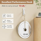 pickpiff 12 Pack Wall Hooks for Coat and Towel: 13LB Adhesive Door Hanger Stick on, White