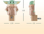 STAR WARS LED Night Light, Baby Yoda Figure, Plug-in, Dusk to Dawn Sensor, Mandalorian, Grogu, UL-Certified, Cute Nightlight for Kids, Bedroom, Bathroom, Hallway, Game Room, Gifts, 53233
