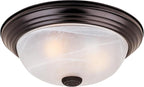 DESIGNERS FOUNTAIN Reedley 3-Lights Flush Mount Ceiling Light, 15 Inch Lighting Fixture for Kitchen, Bedroom, Bathroom, and Hallway, White Alabaster Glass, Oil Rubbed Bronze, 1257L-ORB-AL