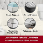 Mellanni Extra Deep Queen Sheets - 4 PC Iconic Collection Bedding - Hotel Luxury, Ultra Soft, Cooling Bed Sheets - Wrinkle, Fade, Stain Resistant (Queen, Golden Ivory)