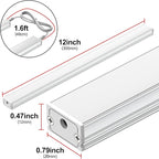 ASOKO Dimmable LED Under Cabinet Lights Warm White 2700K, 3 Pcs 12" Linkable LED Cabinet Lighting Plug in, 24V ETL Listed Plug, Led Closet Light Bars for Kitchen Counter, Shelf, Bookcase, Showcase etc