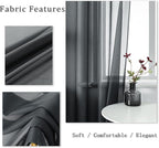 DUALIFE Charcoal Grey Sheer Curtains Grommet,Look Semi Sheer Windows Panels,Elegant Solid Color Touch Soft Drapes, 52X96 Inch for Living Room Bedroom,Set of 2 Panels
