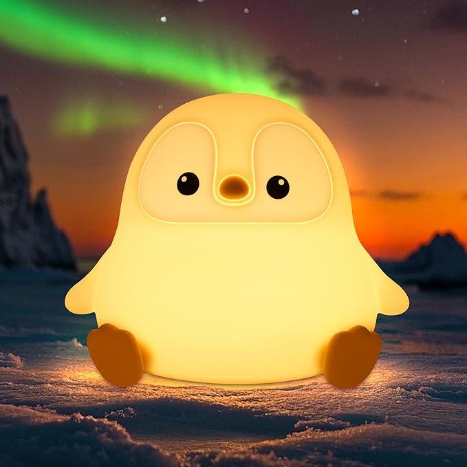 Penguin Gifts, Cute Penguin Night Light, Animal Silicone Nursery Lamp with Dimming and Timing Function, Cute Decor Lights