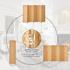 Rose Home Fashion Room Divider, 6 ft Tall Room Dividers and Folding Privacy Screens, 16in Privacy Screen 6 Panel Light Beige Space Temporary Wall Foldable Partition Separation