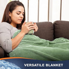Walensee Fleece Blanket Plush Throw Fuzzy Lightweight (Twin Size 60x80 Sage Green) Super Soft Microfiber Flannel Blankets for Couch, Bed, Sofa Ultra Luxurious Warm and Cozy for All Seasons