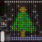 Smart Curtain Lights, Color Changing 400 LED Curtain Lights 6.6 * 6.6 FT, RGB DIY String Fairy Light for Bedroom Backdrop Party Indoor Outdoor Christmas Decoration (APP +Remote Control)