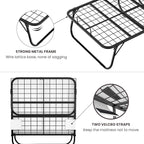 Karcog Folding Bed with Mattress, Storage Cover Included, Cot Size Extra Rollaway Guest Bed for Adults, with Memory Foam Mattress and Sturdy Metal Frame on Wheels, 75” x 31"