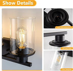 Black Bathroom Vanity Light Fixtures Over Mirror 3-Light Wall Sconce Lamp Lighting Fixtures