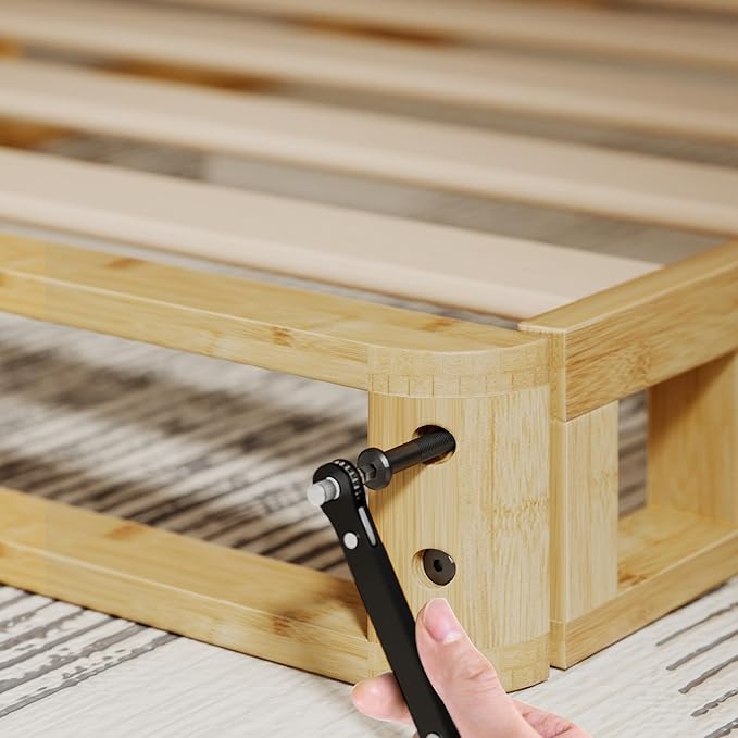 ZINUS Edgar 4 Inch Bamboo Box Spring, Mattress Foundation, Sturdy Bamboo Structure, Low Profile, Easy Assembly, King
