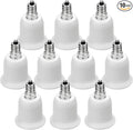 JACKYLED 10-Pack E12 to E26 E27 Adapter Chandelier Light Socket E12 to Medium Socket E26 E27 Converter Bulb Base Adapter Converter