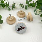 8Pack1.8 Wooden Vintage Train Steam Engine Knob Cabinet Handles Kid's Nursery Room Furniture Dresser Drawer Pulls Knobs