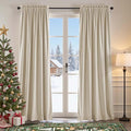 Lazzzy Velvet Blackout Curtains Thermal Insulated Room Window Drapes Super Soft Luxury Curtains for Living Room Bedroom Rod Pocket 2 Panels, Beige, 52" W x 102" L