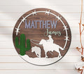 Custom Horse Rider Wooden Nursery Name Sign, Personalized Western Cowboy Baby Name Sign, Baby Shower Gifts for Boy Girl Birthday, Door Hanger Kids Room, Kids Bedroom Door Sign