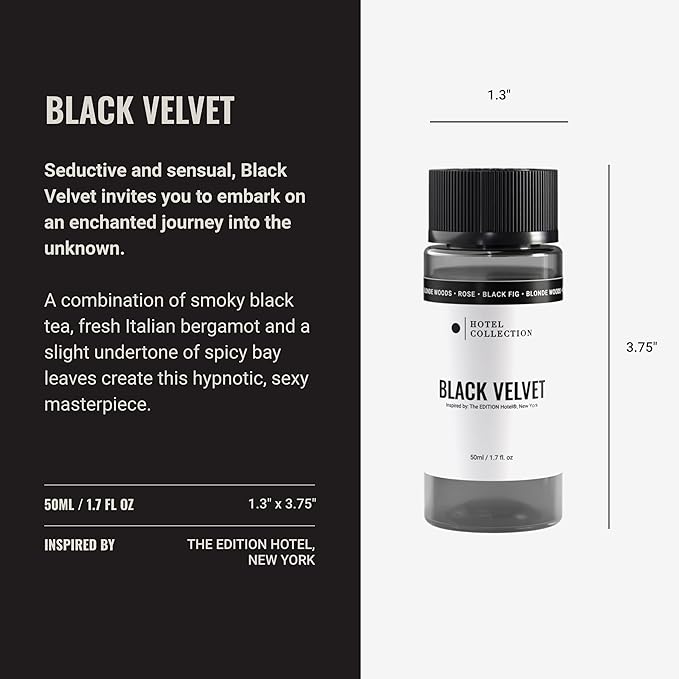 Hotel Collection Diffuser Oil - Black Velvet - Aromatherapy Essential Fragrance Oil - Blonde Woods, Rose, and Black Fig - 50ML 1.7 Fl oz
