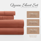 Linen Market Bed Sheets for Queen Size Bed (Clay) - Sleep Better Than Ever with These Soft and Cooling Queen Sheets - Deep Pocket Fits 16" Thick Beds - 4 Piece Queen Sheet Set