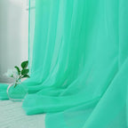 HUTO Turquoise Sheer Curtains 52 by 84 Inches Long Rod Pocket Window Sheer Drapes Home Decor Voile Panels Sheer for Bedroom Living Room Baby Room Nursery 2 Panels