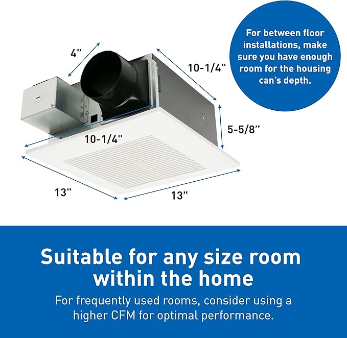 Panasonic WhisperFit Retrofit Ceiling Mount Bathroom Exhaust Fan, 50-80-110 CFM, FV-0511VF1