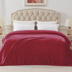 Exclusivo Mezcla Fleece Blanket Twin Size for Bed, Super Soft and Warm, All Season Use, Cozy, Plush, Lightweight, 60x80 Inches Deep Red