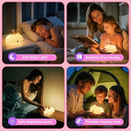 One Fire Bunny Toys for Kids Night Light for Kids, 16 Colors Cute Lamp, Soft Silicone Baby Night Light, 1200mAh Portable Dimmable Touch Lamps, Kawaii Room Decor, Christmas Gifts for College Girls