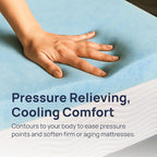 Sure2Sleep Gel Swirl Memory Foam Mattress Topper - 3 Inch, Pressure Relieving, Cooling Comfort - Made in The USA & CertiPUR-US Certified - Softens Firm Beds and Extends Mattress Life - Twin XL Size