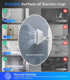 Gospire Heated Shower Mirror Fogless for Shaving with Light, 5000mAh Rechargeable Battery, Detachable Suction Cup and Razor Holder for Wall, NO-Drilling, Removable, Waterproof for Bathroom - White