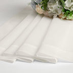 Chyhomenyc Sheer Window Valance Curtains, 2PCS Set, Light Filtering Valances Windows Treatment, Small Rod Pockets Voile Sheer Curtains for Living Room/Bathroom/Basement, 42Wx14L in, Set of 2, Ivory