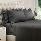 DREAMCARE Full Size Sheet Set – 6 pcs Cooling Bed Sheets – up to 21” Deep Sheets Full Size Bed Set – 2500 Supreme Collection – Extra Soft 100% Brushed Microfiber Hotel Luxury with Side Pocket – Gray
