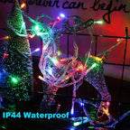 Christmas String Lights, 33FT 100 LEDs Chritsmas Tree Lights Indoor String Lights 8 Modes with End-to-End Plug Fairy Lights Decoration for Indoor Outdoor, Multicolor (Clear Wire)