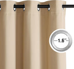 NICETOWN Biscotti Beige Light Blinds - Microfiber Grommet Thermal Insulated Shades for Kid's Room, Yard, Boys Room, Girls Room, Nursery - Lightweight, 1 Pair, W52 x L95