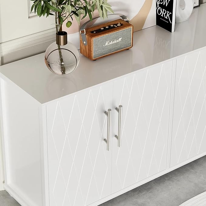 JOY DECOR 30 Pack 7.38 Inch Cabinet Pulls Kitchen Cabinet Handles with 5 Inch Hole Center Brushed Nickel Cabinet Hardware Stainless Steel Kitchen Drawer Pulls for Cabinets Cupboard, 128mm Hole Centers