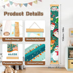 Personalized Name Toddler Height Wall Chart, Christmas Snowman Kid Measuring Growth Chart, Waterproof & Removable Canvas Kids Growth Chart Ruler, Height Growth Chart Wall Decor - Christmas Gifts