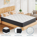 ELEMUSE 10 Inch Queen Mattress in a Box, Memory Foam Hybrid Mattress with Individually Pocketed Springs for Isolate Motion, Pressure Relief, CertiPUR-US Certified