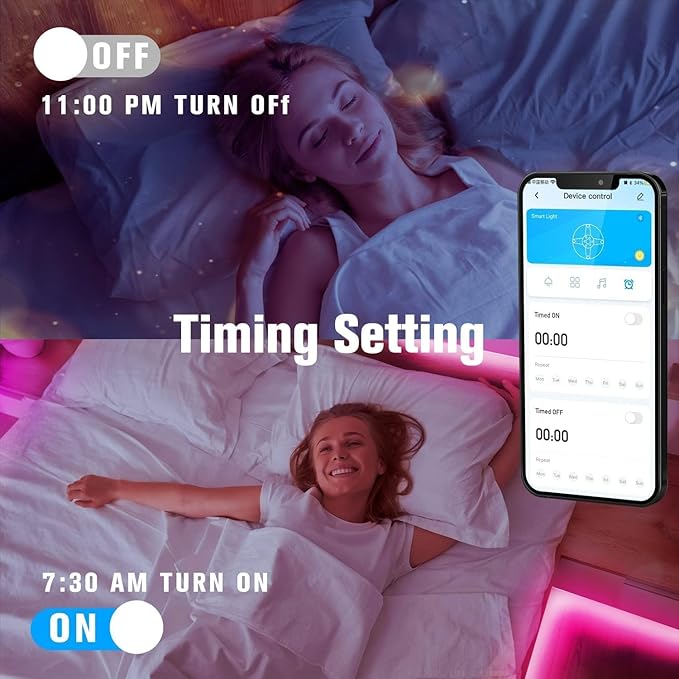 DAYBETTER Led Strip Lights 400 ft (4 Rolls of 100 ft) Color Changing Lights Strip for Bedroom, Desk, Indoor Room Bedroom Valentine Decor, with Remote and 24V Power Supply