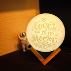 Mydethun Engraved Moon Lamp for Lover's Gift, 16 Colors Ideal Gift for Women, Wife, Birthday, White Elephant Gift, and Home Decor Piece, with Remote Control and Wooden Base, 5.9 inch