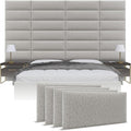 Vänt Upholstered Wall Panels - King/Cal King Size Wall Mounted Headboards - Faux Merino Wool Grey - Twin/King - Set of 4 Panels (Each Individual Panel 39"x11.5")