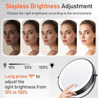 Makeup Mirror with Lights, 20X Magnifying Mirror with Light for Women, 5000 mAh Vanity Mirror with Lights and 3 Colors, 2-Sided Lighted Magnified Mirrors for Delicate Makeup, 9 Inch, Black