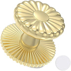 Self Adhesive Drawer Knobs, Self Stick Door Pull Handles, Zinc Alloy No Drilling Cabinet Knobs for Drawer, Closet, Window, Dresser, Sliding Barn/Glass Shower/Balcony Door (1, Gold)