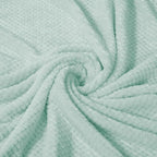 Exclusivo Mezcla Fleece Throw Blanket Extra Large, Super Soft and Warm Blankets for Couch, Sofa and Bed Waffle Textured, Cozy, Fuzzy and Lightweight (Mint Green, 50x70 Inches)