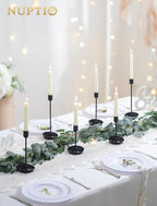 NUPTIO Black Candlestick Holders for Table: 6 Pcs Taper Candles Holders Bulk for Halloween - Tall Candle Stick Holder for Birthday Party Living Room Fireplace Centerpiece
