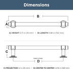 Franklin Brass Bar (20-Pack) Cabinet Handles 5-1/16" Hole Center Pulls | Champagne Bronze Hardware Kitchen Door, Drawers, Dressers, Furniture P29618K-CZ-B2