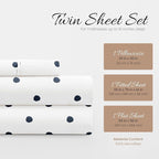 Linen Market Double-Brushed Patterned Microfiber Twin Sheet Set 3 Piece – Oeko-TEX Certified Ultra Soft & Wrinkle-Free - 16" Deep Pocket Sheets - Easy Care Twin Size - Dots Navy