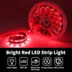 iNextStation Red LED Strip Light, 16.4ft 5M 2835 SMD 300 LEDs 12V Flexible Cuttable LED Tape Light for Bedroom Kitchen Cabinet Wardrobe TV (Power Adapter Included)