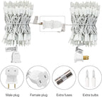 LIDORE Super Bright Clear Mini Christmas Tree String Lights, Gift for Decoration, 21.45FT 100 Count Bulbs with White Cord, UL Listed Indoor Outdoor Lighting for Holiday (White Cable, 2-Pack)