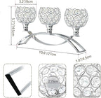Crystal Tealight Candle Holder Centerpiece Home Decorative Candlestick Holder Elegant Table Centerpiece Home Decor Wedding Party Anniversary (Silver, 3 Arm of 4 Pcs)