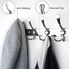TICONN Wall Mounted Coat Rack, Five Heavy Duty Tri Hooks All Metal Construction for Jacket Coat Hat in Mudroom Entryway (Chrome, 1-Pack)