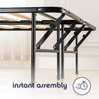 Best Price Mattress 14-inch Foldable Quickbase Metal Platform Bed Frame with Tool Free Easy Assembly, Wood Slats No Box Spring Needed, Black, Cal King