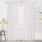 MYSKY HOME Pom Pom Sheer Curtains for Girls Bedroom Pink Curtains for Nursery 90 Inch Long Living Room Curtains 2 Panels Light Filtering Rod Pocket Semi Window Drapes 52 x 90 inch