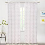 MYSKY HOME Pom Pom Sheer Curtains for Girls Bedroom Pink Curtains for Nursery 84 Inch Long Living Room Curtains 2 Panels Light Filtering Rod Pocket Semi Window Drapes 52 x 84 inch